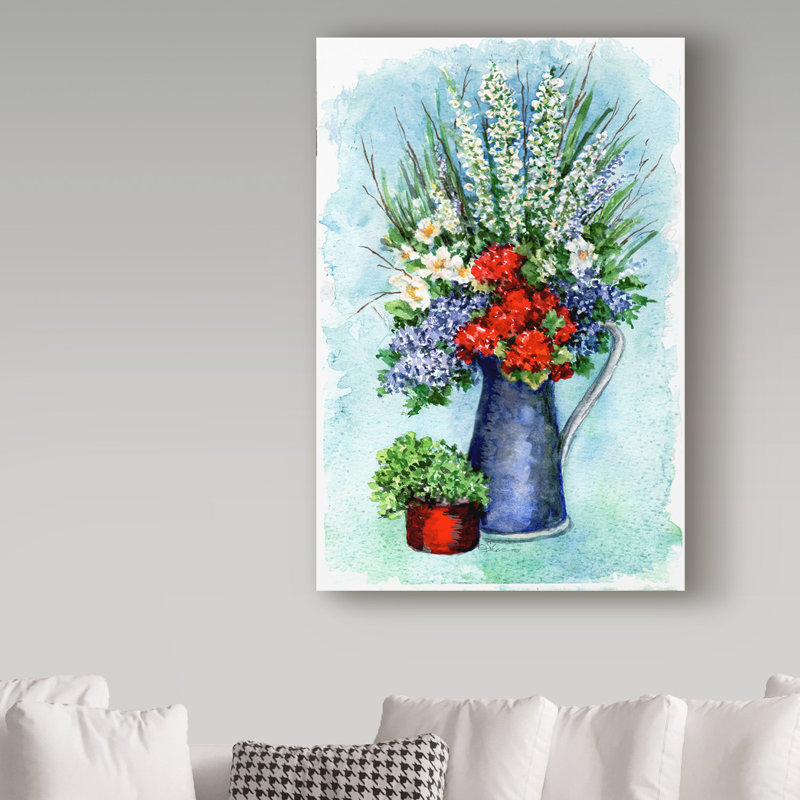«Dartis Patriotic Flowers S Croquis», reproduction sur toile tendue, H 32 po x l 22 po