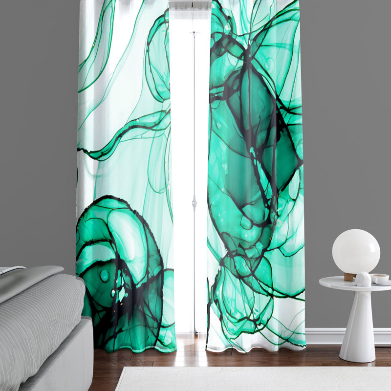 Paire de rideaux semi-transparents en polyester Elizaida, L 20 po x L 61 po