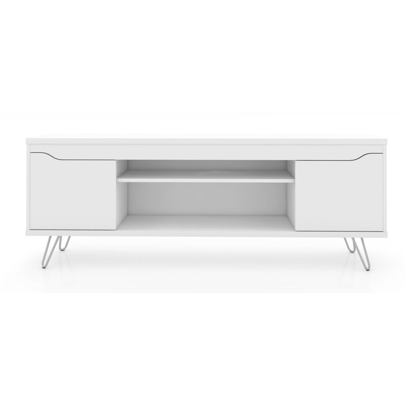 Meuble télé Beatrix 4 tablettes pour téléviseurs jusqu'à 60 po, Blanc