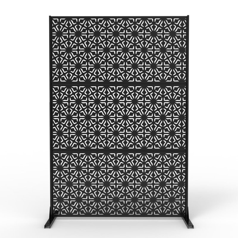Paravent d'extérieur en métal, panneau de séparation décoratif autoportant 72 "x 47" pour patio, jardin et terrasse