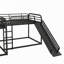 MM Black Twin Over Twin And Full Over Full L-Shaped Bunk Bed With Ladder-571491590