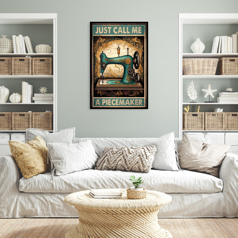 Impression sur toile, "Machine à coudre" par Lalar, H 36 po x l 24 po x P 1,25 po