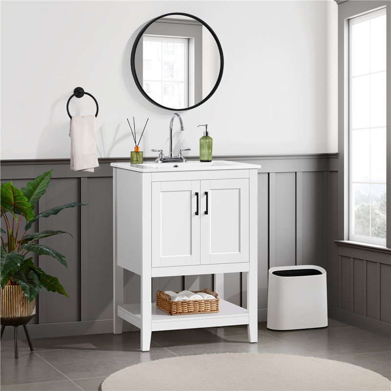 Meuble-lavabo simple 24 po avec plateau Jayelle