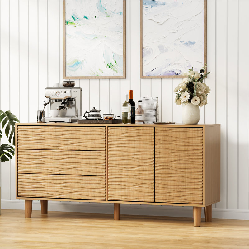 Buffet en bois texturé Wavy