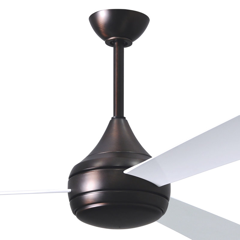 Donaire 52'' Ceiling Fan with LED Lights, Brushed Bronze, Gloss White