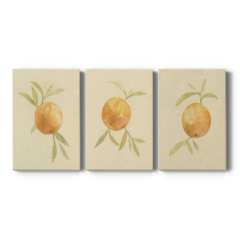 Dappled Oranges I - Toile tendue avec châssis sur mesure - 3 pièces, H 12 po x l 24 po