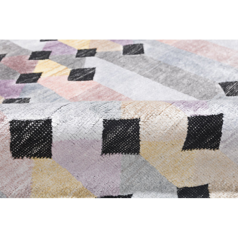 Hand Knotted Chevron Area Rug
