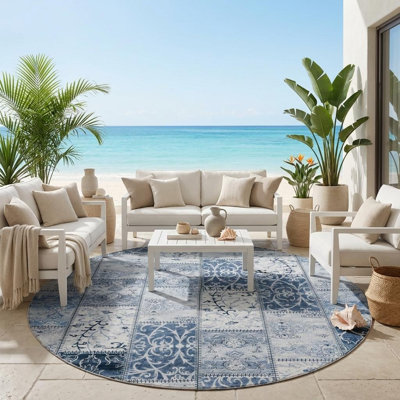 Tapis d'intérieur rond lavable antidérapant 8 pi