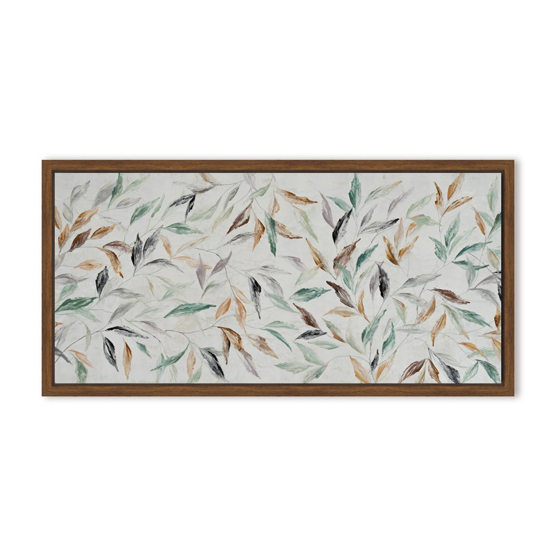 Nature Inspired "Kaleidoscope Fall" Canvas Wall Art By , 24" H x 48" W, Framed Matted Print, Brown