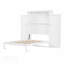 Grand lit escamotable avec 2 garde-robe et tablette de rangement, cadre de lit plateforme pliable multifonctionnel pour chambre d'amis, chambre à coucher, blanc (ancien SKU: N733S235627K)