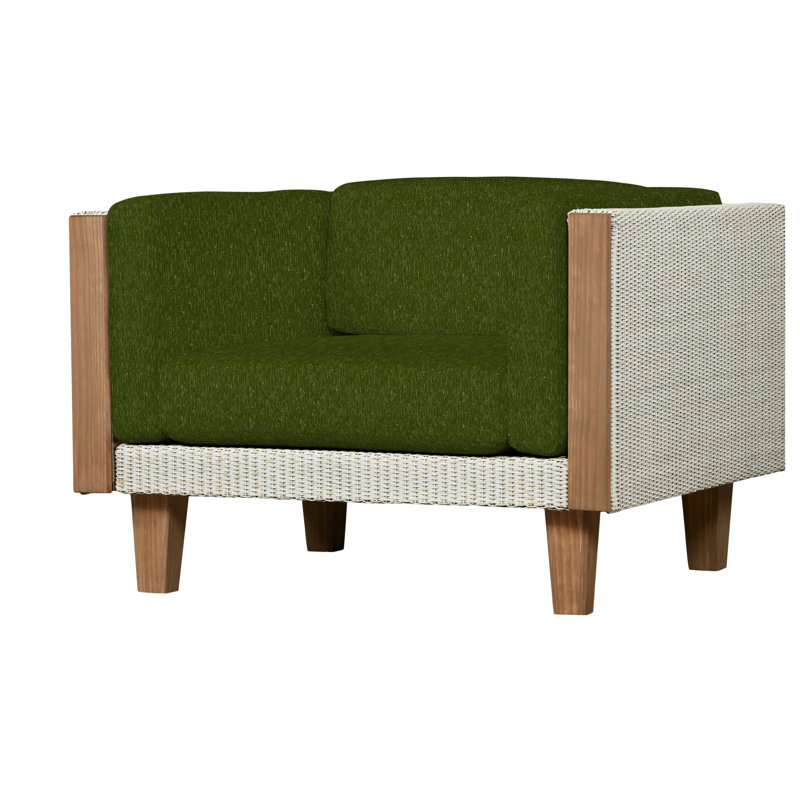 Catalina Outdoor Teak Lounge Chair, Demo Mist, Antique White
