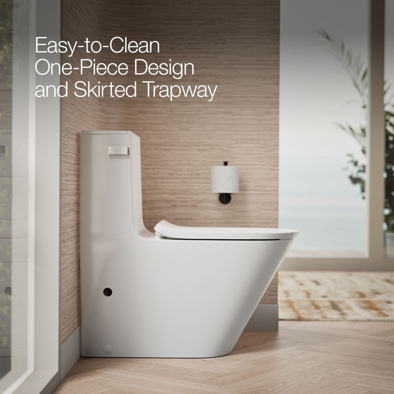 Brazn 1.28 GPF Water Efficient Round One-Piece toilet (Seat Included), White
