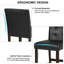Ensemble de 2 tabourets de bar en cuir PVC avec pieds en bois massif