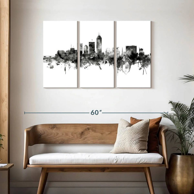 Indianapolis Indiana Skyline II, H 28 po x l 45 po