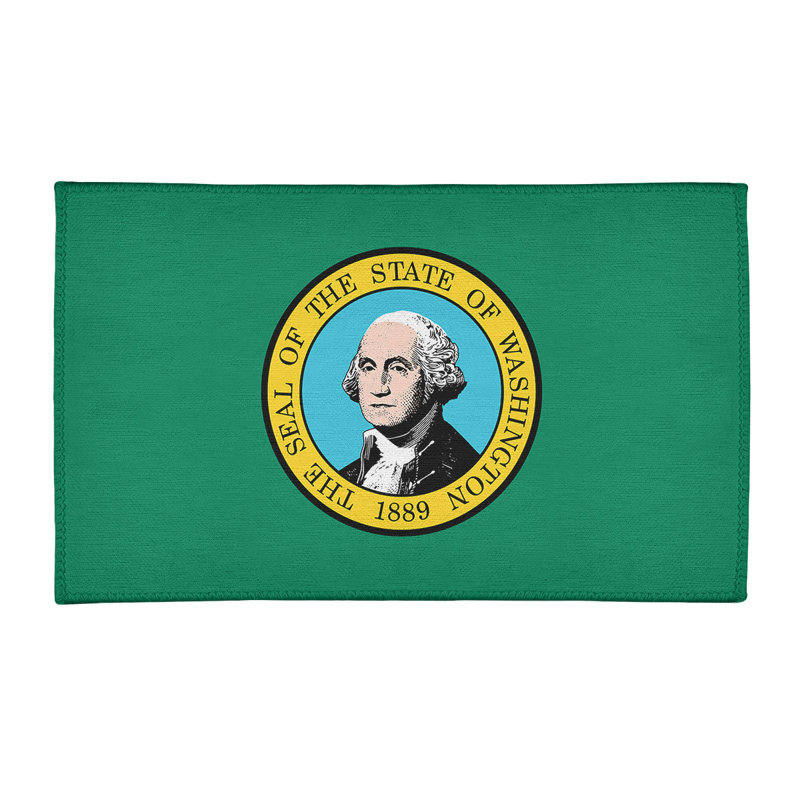 Tapis de l’espace vert washington flag, Rectangle 3 pi x 5 pi