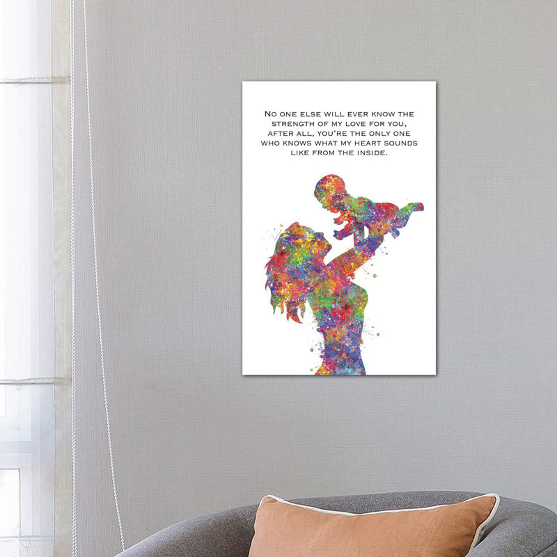 Mother Baby Quote by Genefy Art - Wrapped Canvas Print, 66.04 cm H x 45.72 cm W x 3.175 cm D