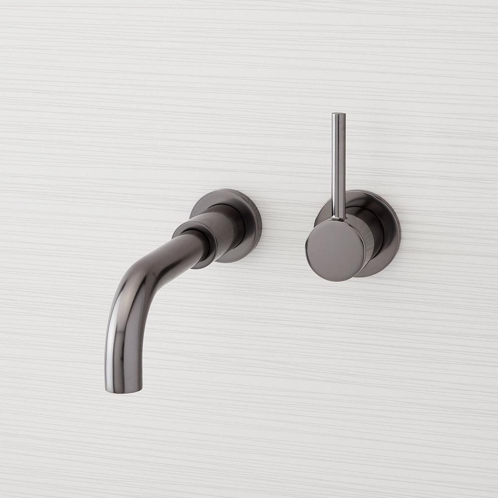 Lexia Wall-Mounted Widespread Bathroom Faucet, Gunmetal