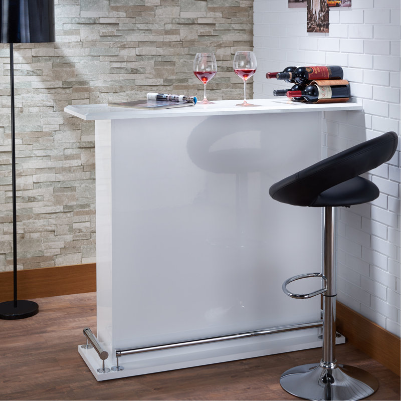 Table de bar rectangulaire avec 6 tablettes en blanc brillant