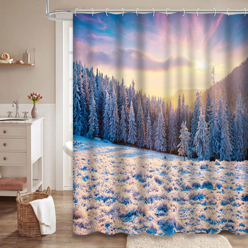 Rideau de douche Bright Winter Morning, L 72 po x l 84 po