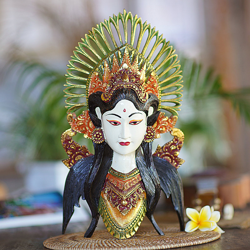 Masque en bois Erlend Emerald Janger Dancer