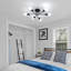  Black Sputnik 6-Light Semi Flush Mount