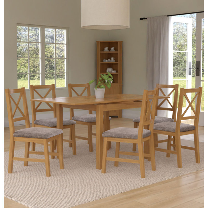 Hatcher 6 - Person Solid Oak Dining Set, Grey