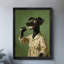 Art encadré noir, chien noir rétro, brossage des dents, art humoristique rétro, impressions encadrées-1424869140
