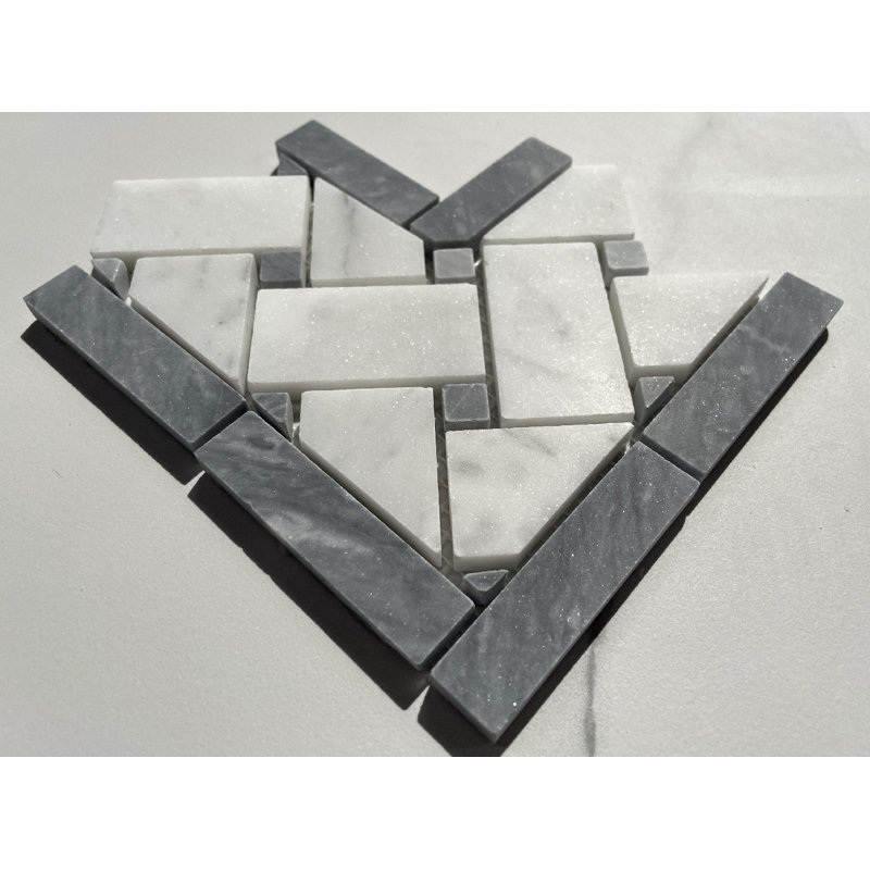 5" x 6" Marble Basketweave Mosaic Wall & Floor Tile