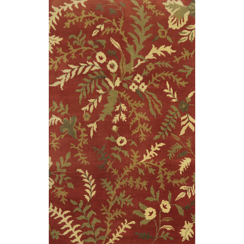 Tapis indien floral fait à la main 5 x 9