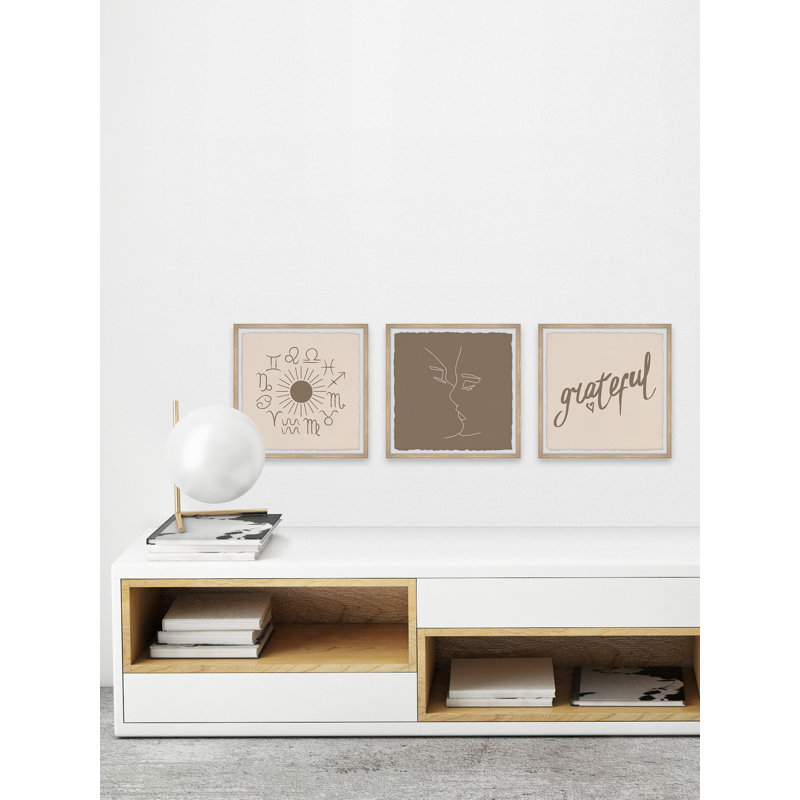 Always Grateful - 3 Piece Single Picture Frame Painting Set, 30cm H x 30cm W x 3.81cm D