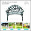 Banc d'extérieur en fonte d'aluminium Outsunny avec accents floraux roses, finition antique et sièges spacieux pour deux