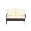 Ensemble de mobilier d'extérieur 4 pièces, ensemble de conversation en osier pour terrasse, canapé en rotin brun avec coussin-825256842