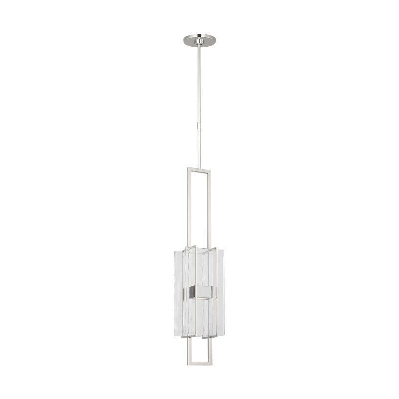 Duelle 1 - Light LED Pendant, Polished Nickel, 95" H x 28" W x 6" D
