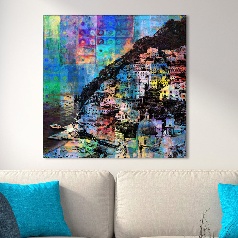 «Positiano, Amalfi Coast», reproduction d'impression sur toile, H 28 po x l 28 po
