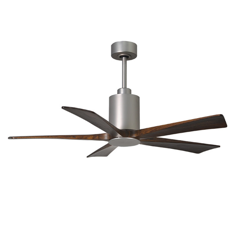 Patricia 52'' Ceiling Fan with LED Lights, Brushed Nickel, Walnut Tone
