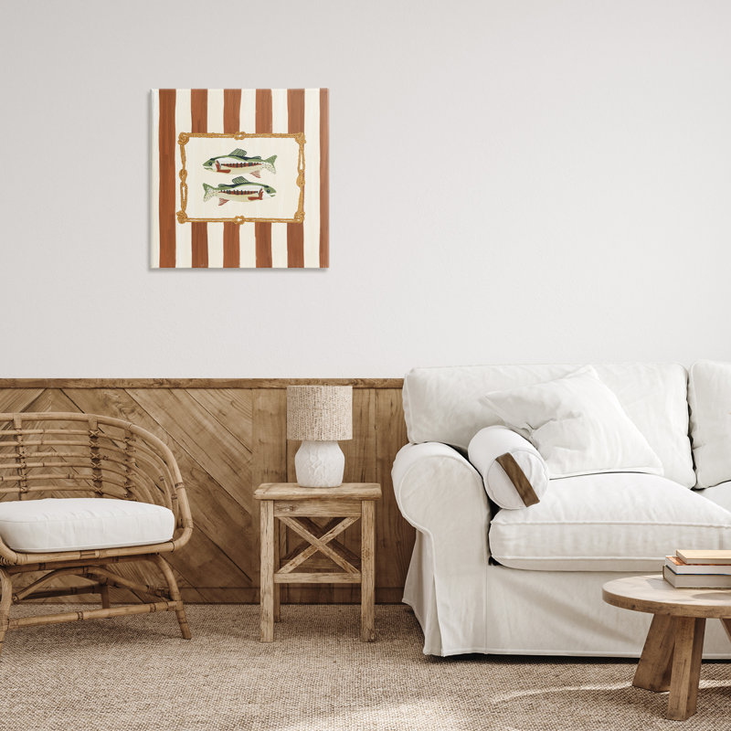 Rope Bordered Fish Canvas, design by Veronica Lara, 17" H x 17" W