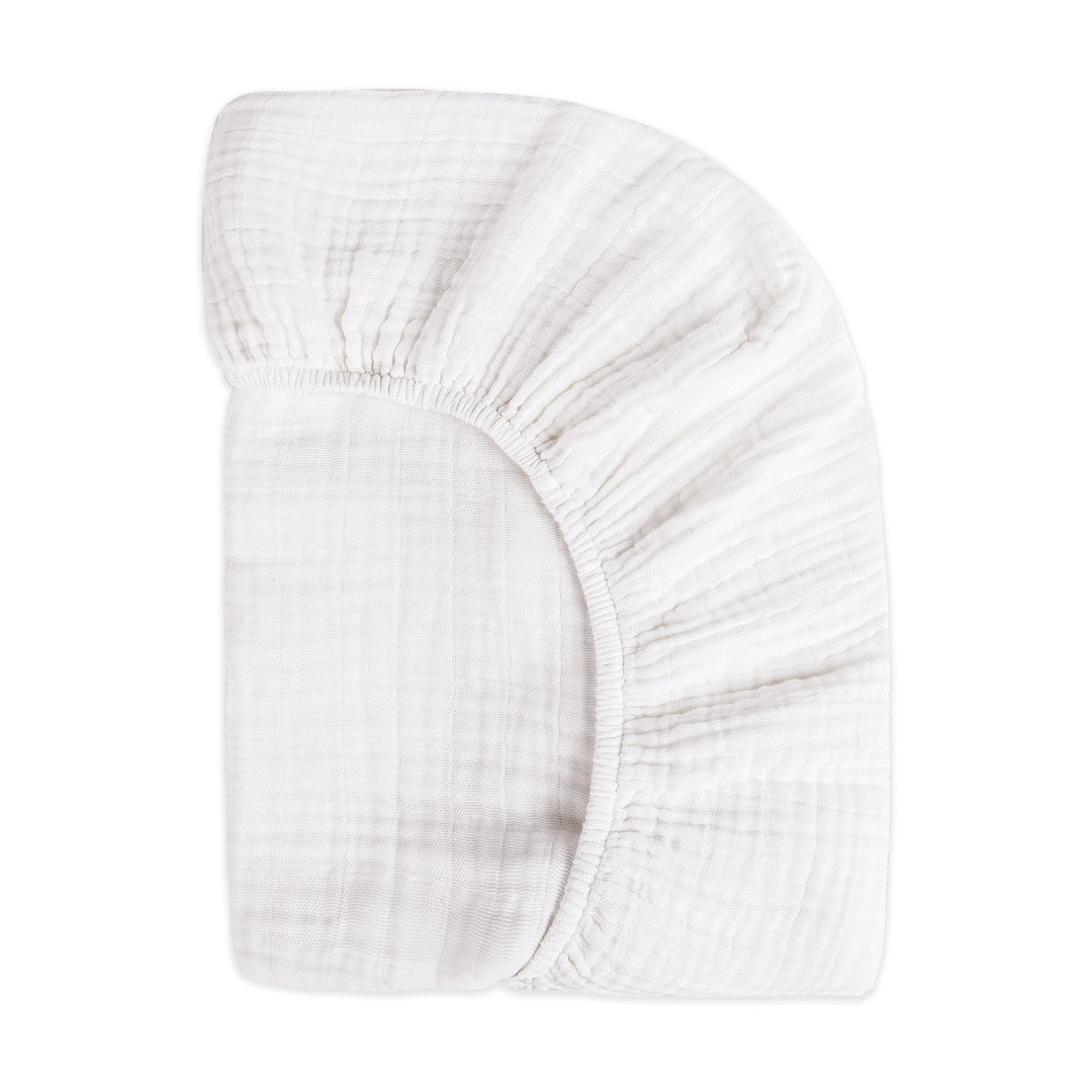 Plain White Muslin Fitted Sheet babyletto