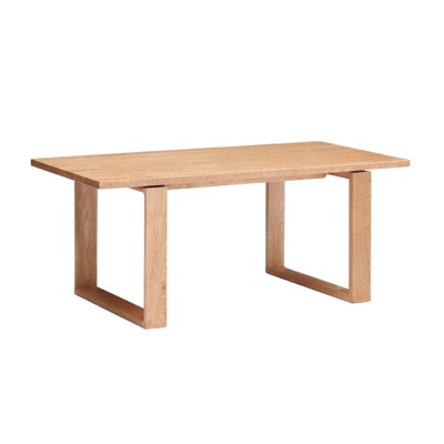 Solid Wood Long Dining Table North American Red Oak Mid Century Modern Style