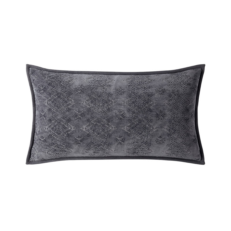 SYRACUSE Pillow Cover & Insert, Gray, Rectangle 13"H x 22"W