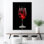 Impression sur toile Elegant Red Wine Glass: Modern Bar Decor, 1P BlackFramedCanves
