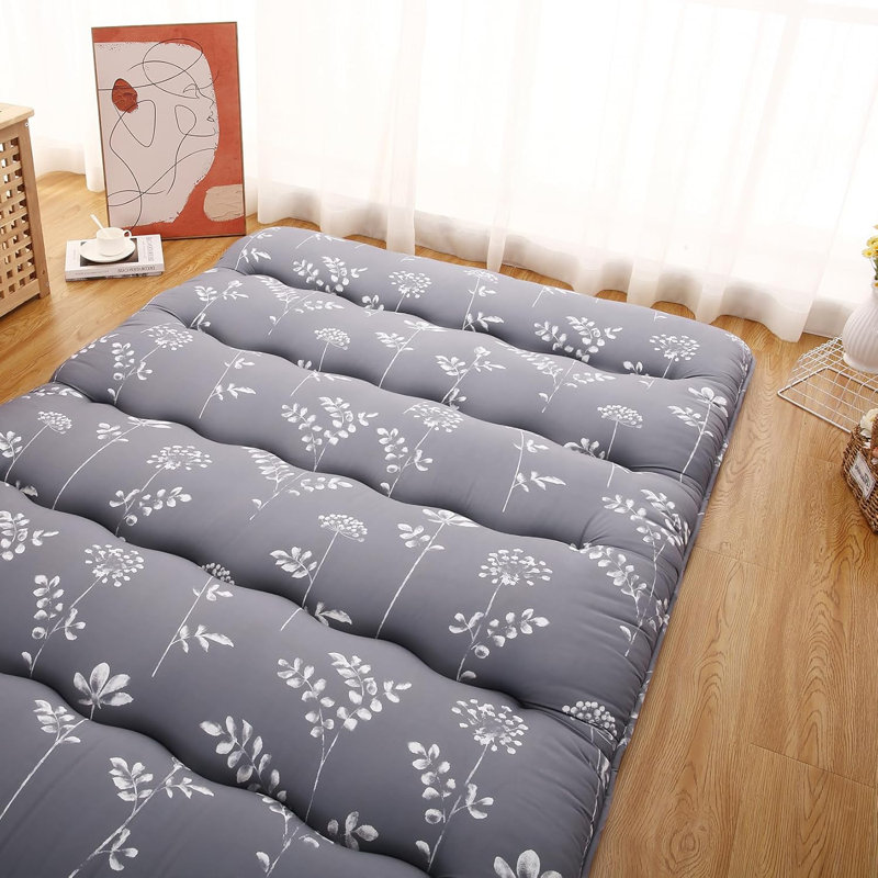 Matelas de futon pour matelas de style japonais, Double, Gris