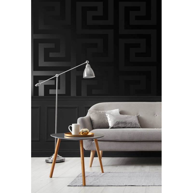 Papier peint adhésif géométrique foncé foncé, Noir, noir, noir, noir