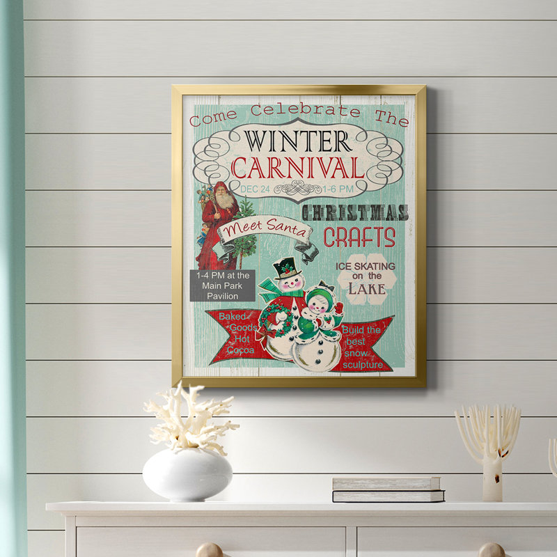 Bright Christmas Carnival - seul cadre imprimé, Toile avec cadre or, H 20 po x l 16 po x P 1 po