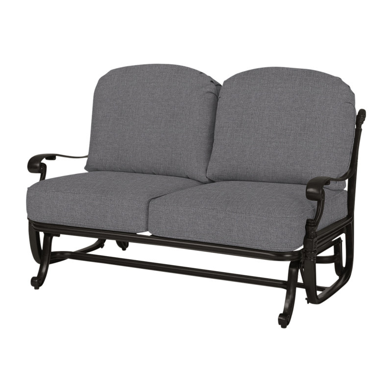 Florence Outdoor Glider, Cast Slate Sunbrella® Plainweave, Desert Bronze