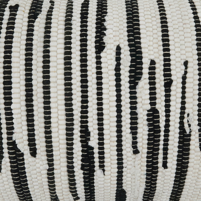 Black and White Zebra Chindi Cotton Lumbar Pillow Cover 14"x23"