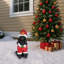 Statue festive de caniche des Fêtes pour une charmante décoration saisonnière (pile incluse)-1624581326