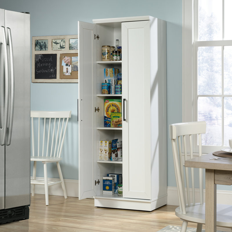 Carnesha 4 - Shelf Storage Cabinet, Soft White