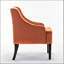 Chaise d'appoint rembourrée polyvalente avec structure en bois massif, accoudoirs encastrés, pieds avant fuselés et pieds arrière évasés, pour le vestibule, la chambre à coucher ou la salle à manger-1846728775