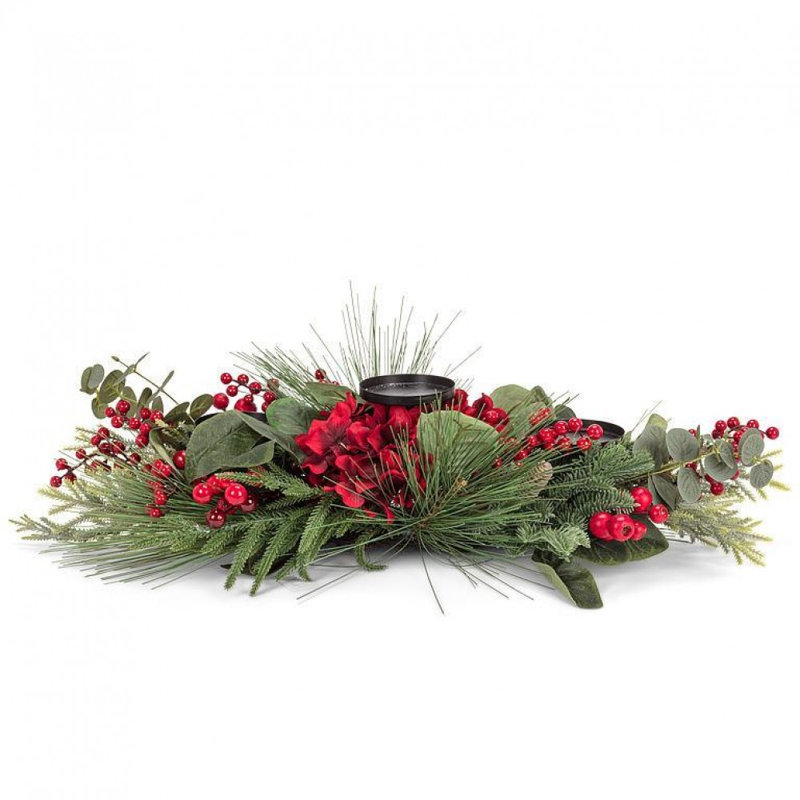 Porte-pilier floral, pin et baies