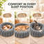 Coussin apaisant rond en peluche avec rebord surélevé, coussin douillet en forme de beigne pour chats et chiens, gris-2143906143